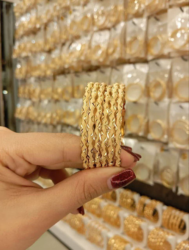 پک النگو طلا روس 3 میل طرح موجی تابخورده با درخشش طلاگونه