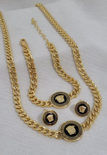 سرویس طرح طلای ورساچه زنجیر پهن طلایی براق